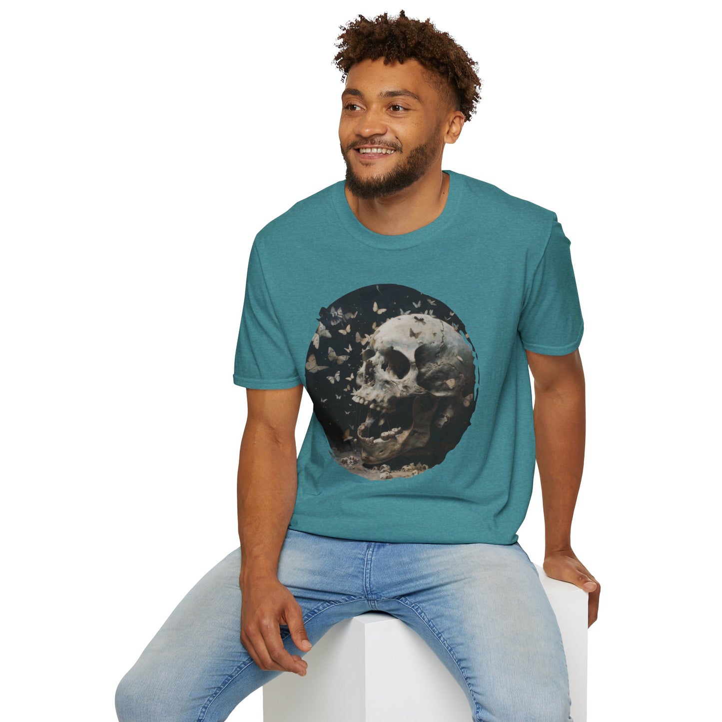 Skulls and Butterflies - Unisex Softstyle T-Shirt