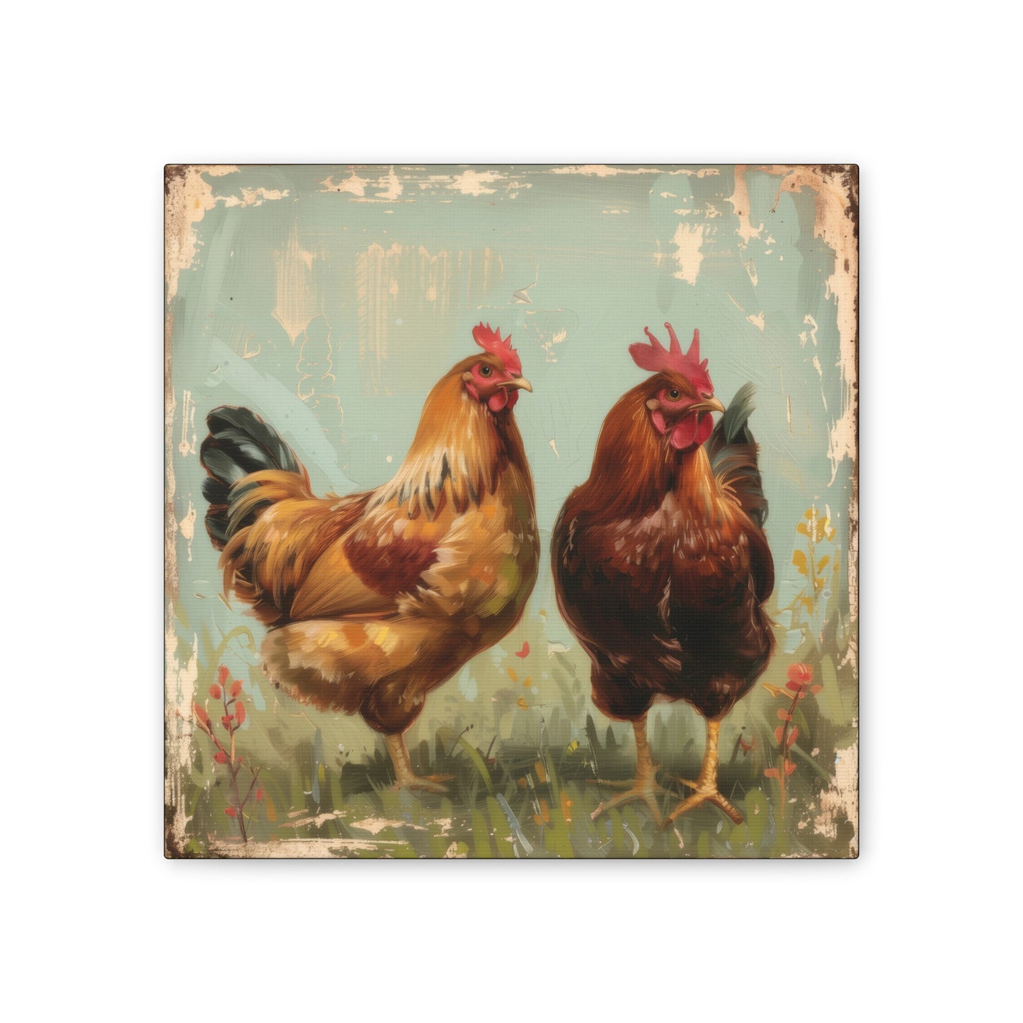 Chickens - Canvas Stretched, 0.75" - Canvas Stretched, 0.75"