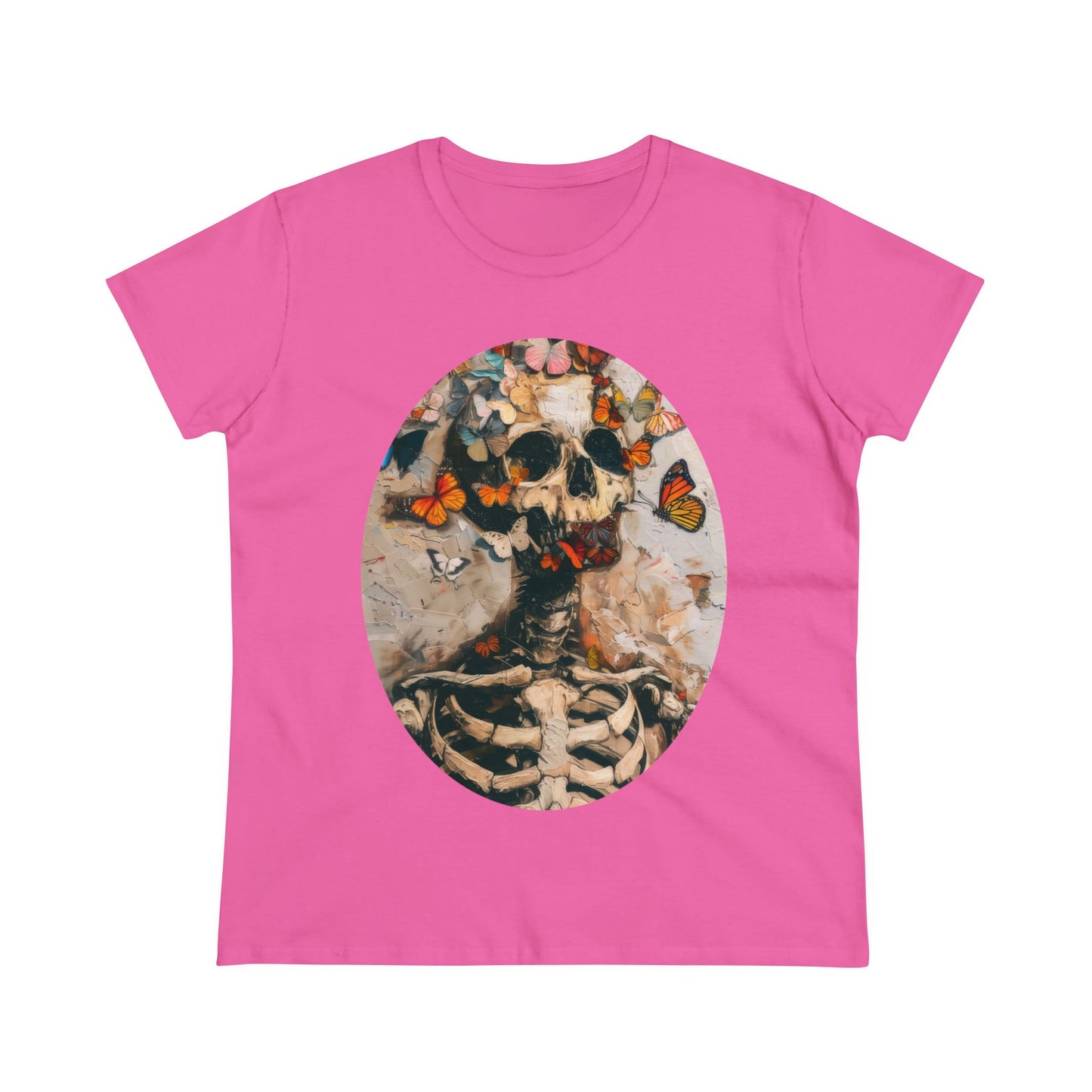 Skeleton and Butterflies - Women's Midweight Cotton Tee