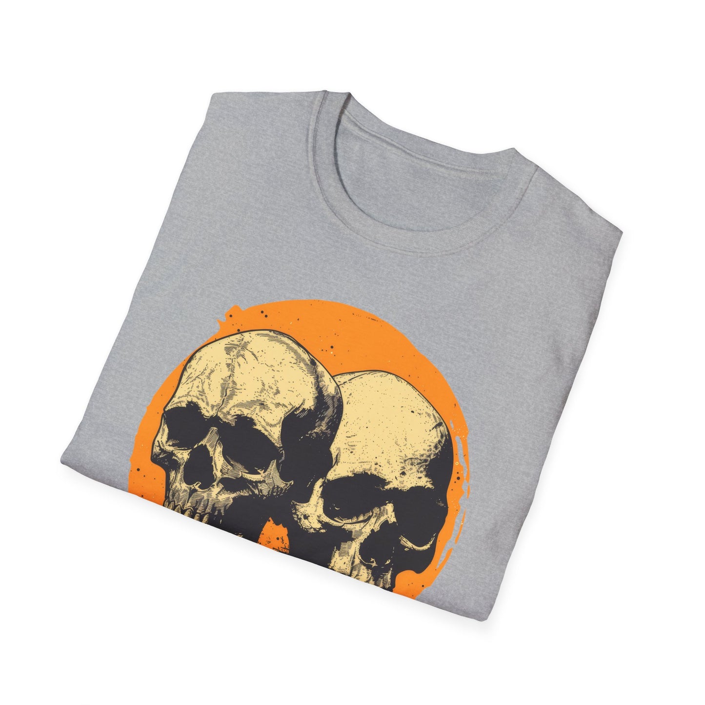 Skulls on Orange - Unisex Softstyle T-Shirt