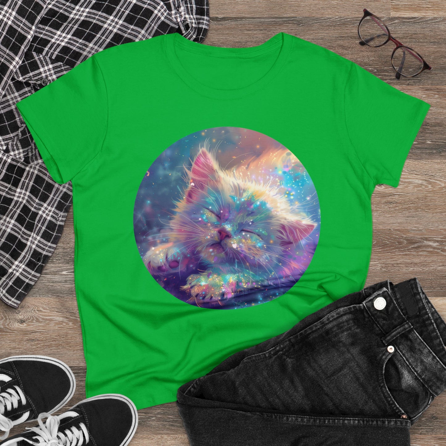 Sparkle Kitty - Women's Midweight Cotton Tee