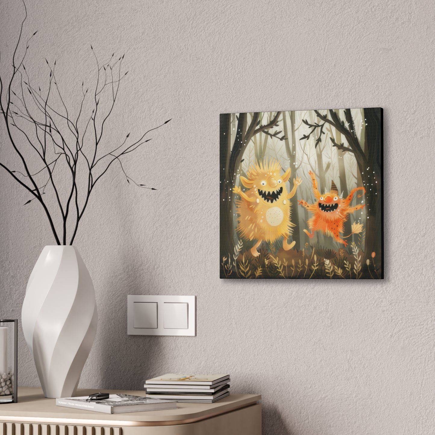 Happy Monsters - Canvas Stretched, 0.75"