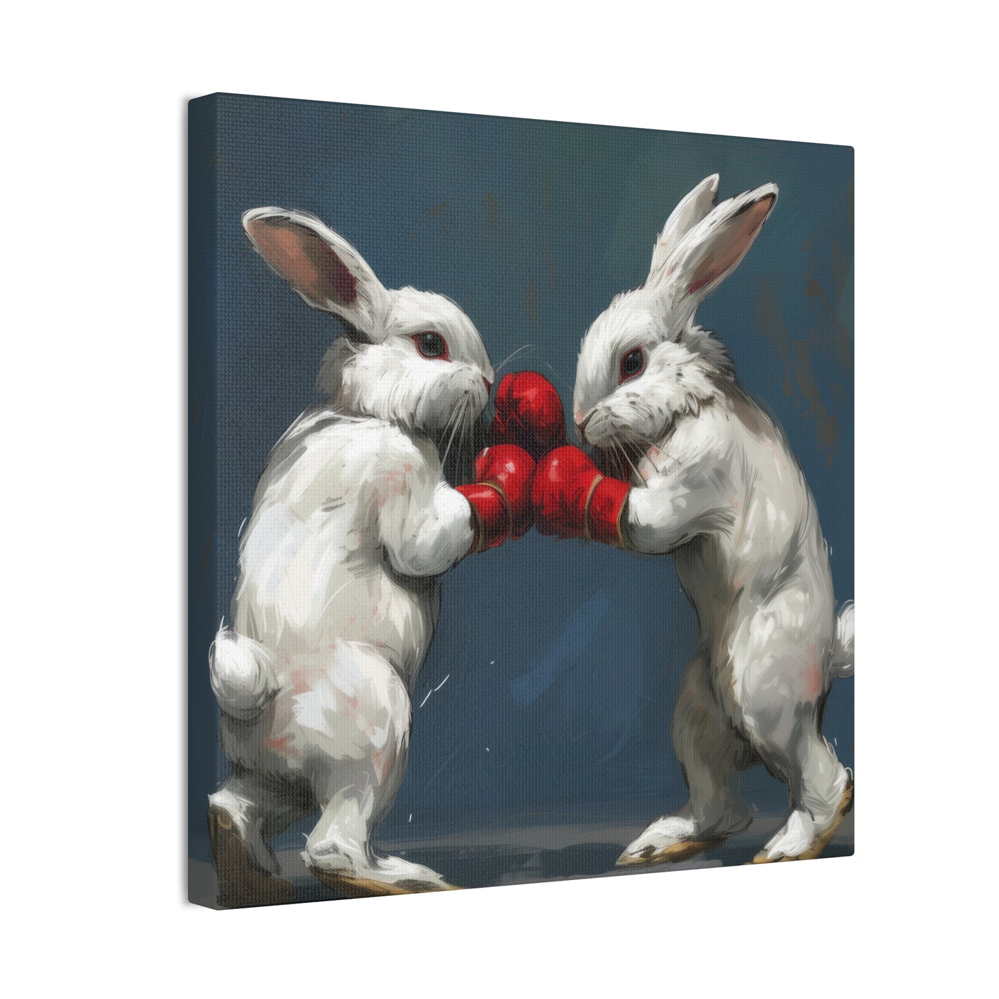 Boxing Rabbits - Canvas Stretched, 0.75"