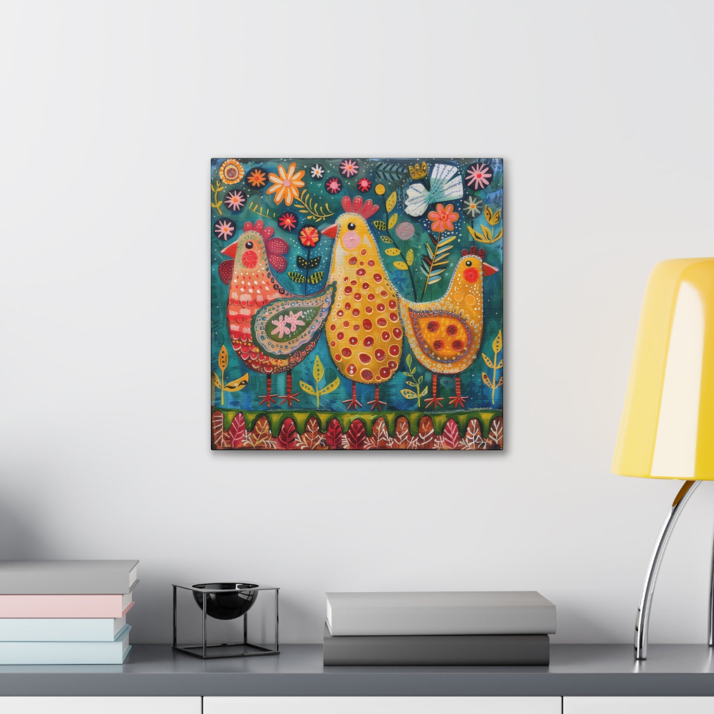 Chickens - Canvas Stretched, 0.75" - Canvas Stretched, 0.75"