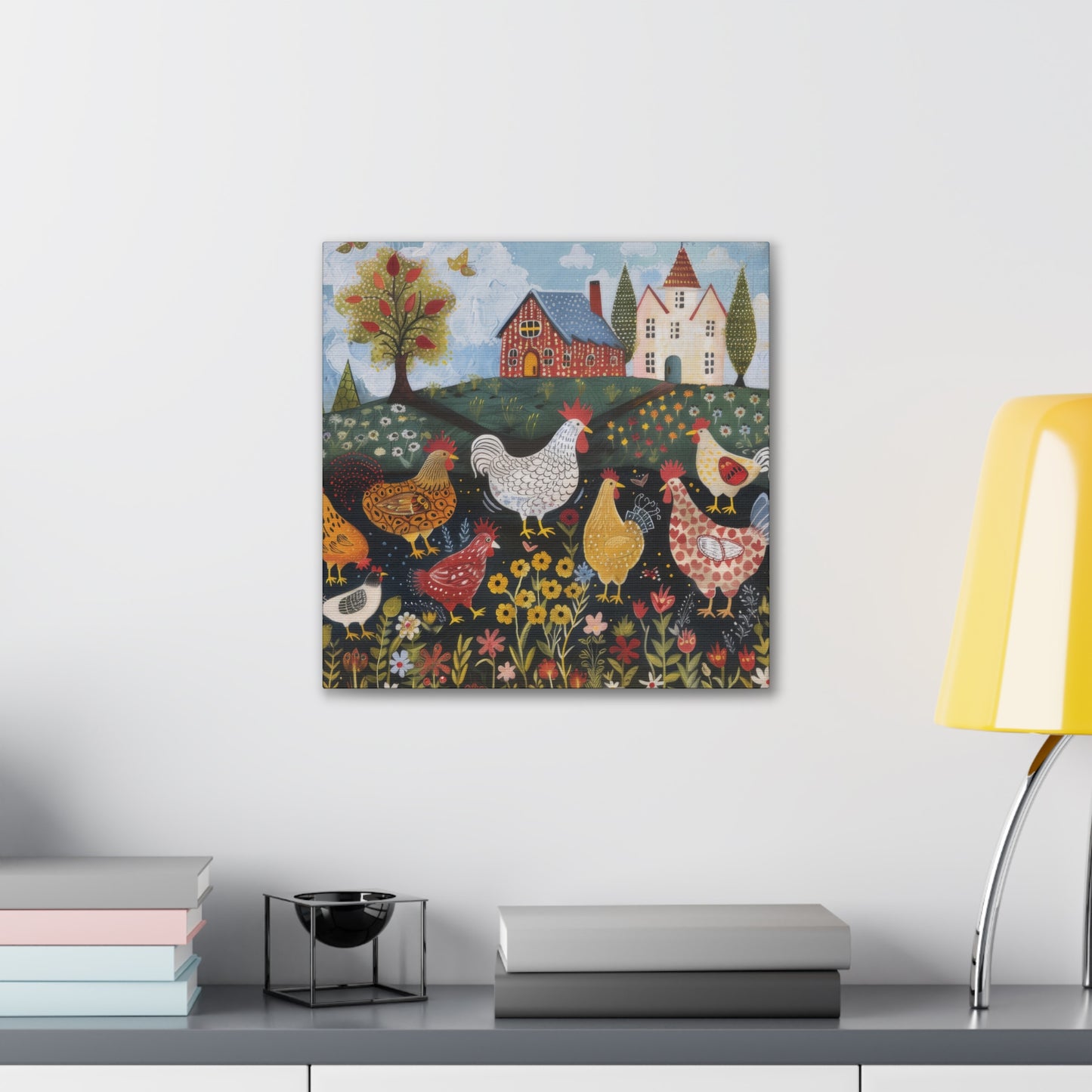 Chickens - Canvas Stretched, 0.75" - Canvas Stretched, 0.75"