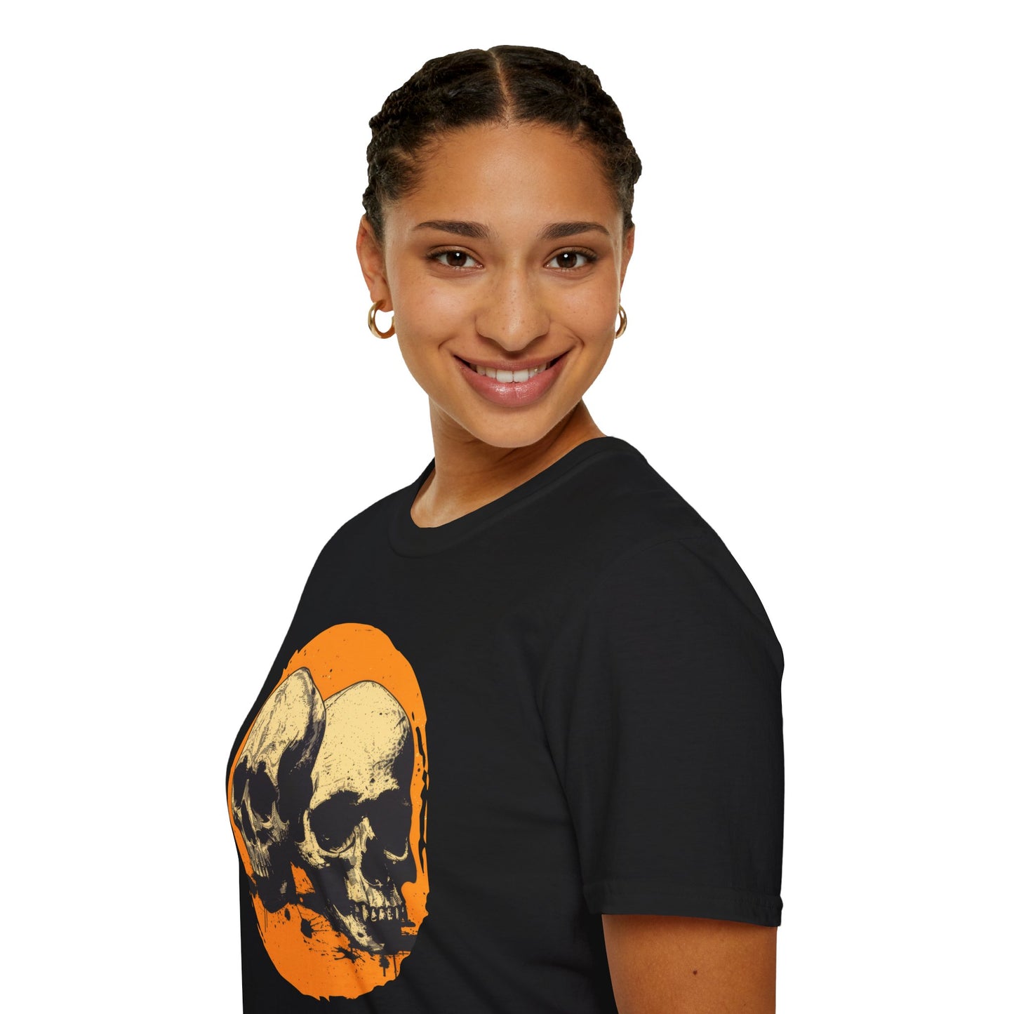 Skulls on Orange - Unisex Softstyle T-Shirt