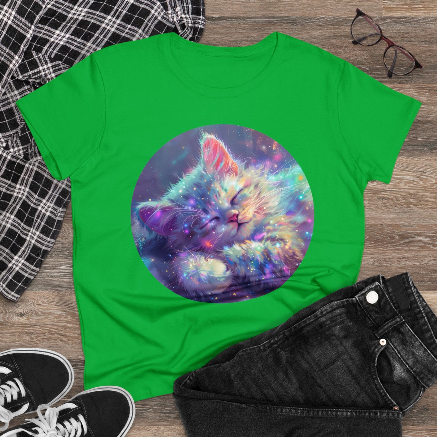 Sparkle Kitty - Women's Midweight Cotton Tee