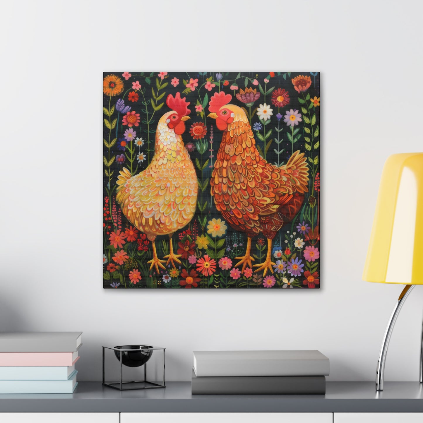 Chickens - Canvas Stretched, 0.75" - Canvas Stretched, 0.75"