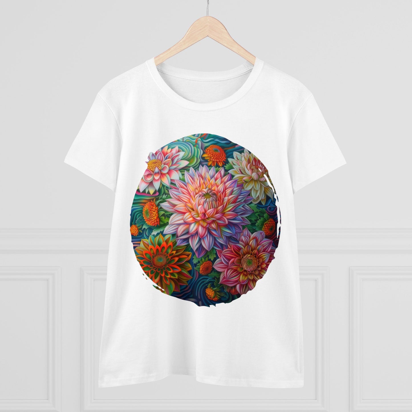 Pastel Flowers - Women's Midweight Cotton Tee