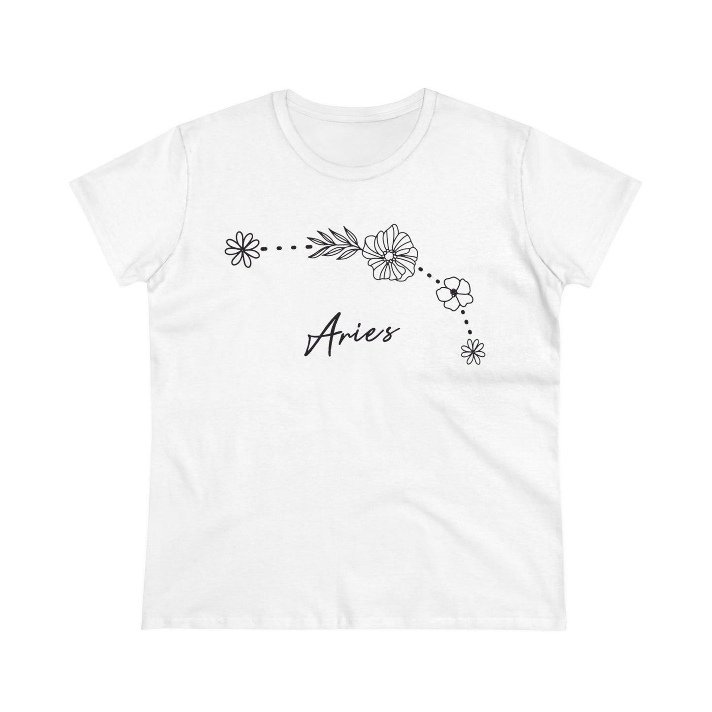 Flower Constellation - Aries - Astrology - Women's Midweight Cotton Tee