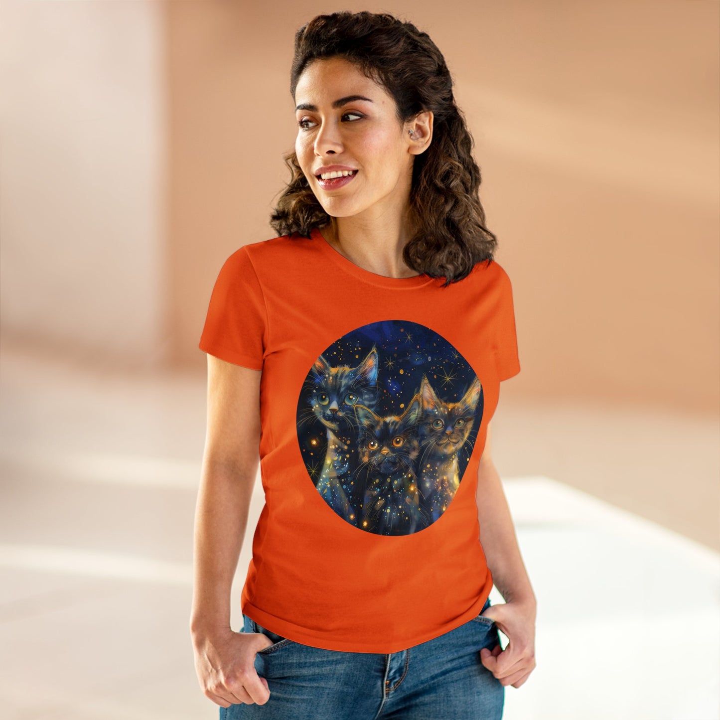 Sparkle Kitty - Women's Midweight Cotton Tee