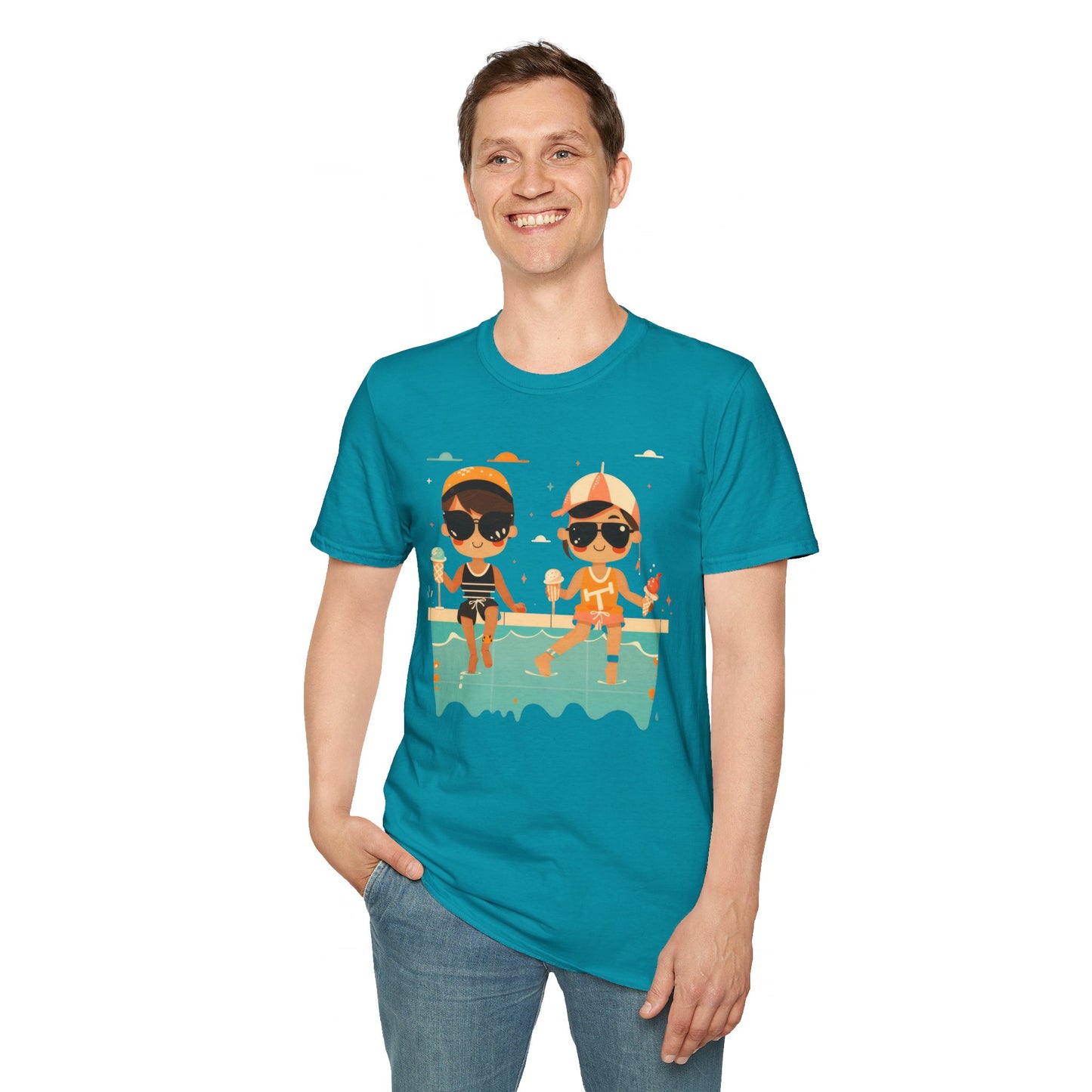 Poolside Ice Cream - Unisex Softstyle T-Shirt