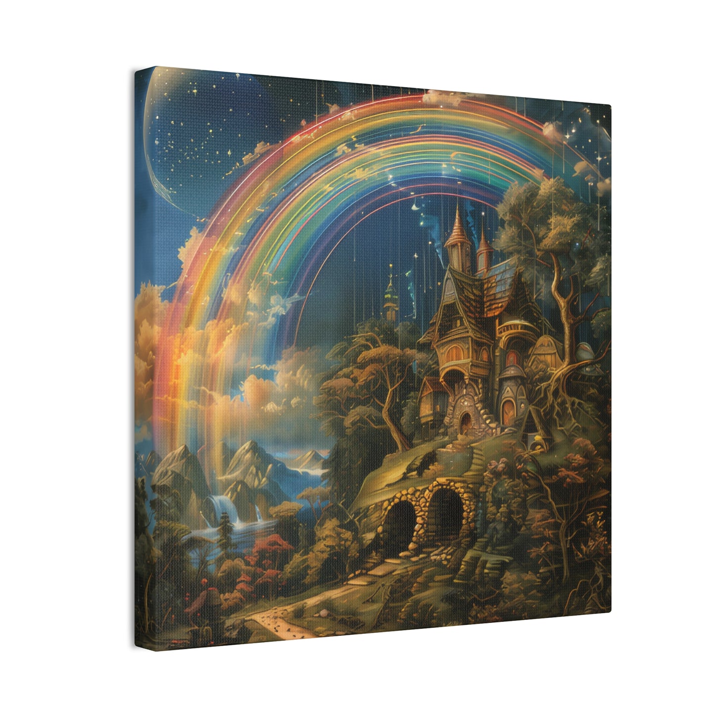 Rainbow Castle- Canvas Stretched, 0.75"