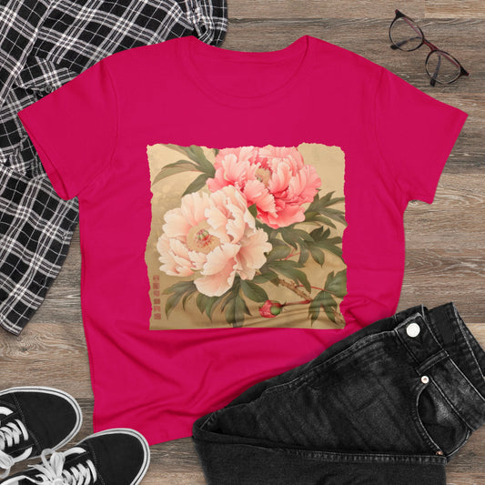 Peony - Flower - Women's Midweight Cotton Tee