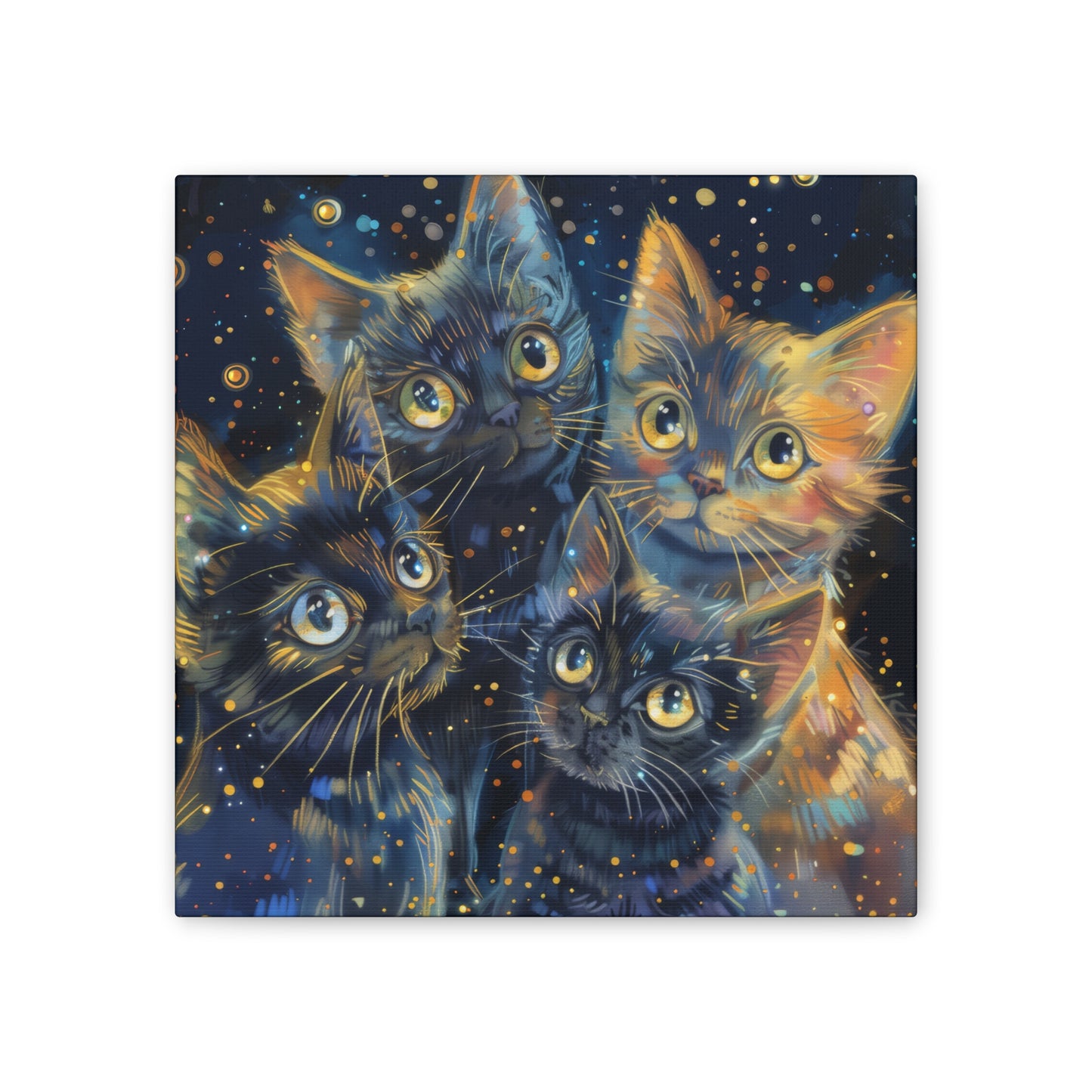 Sparkly Kitties - Canvas Stretched, 0.75"