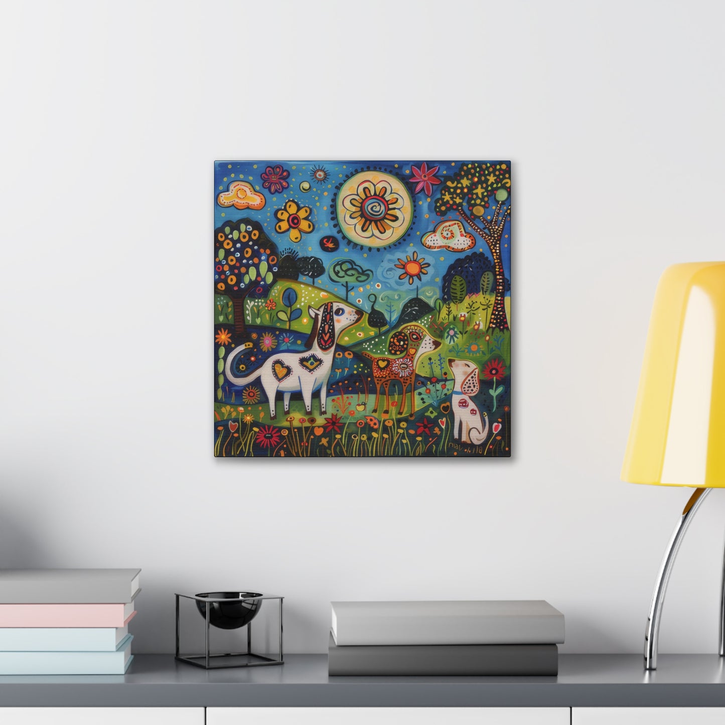 Spring Dogs - Canvas Stretched, 0.75"