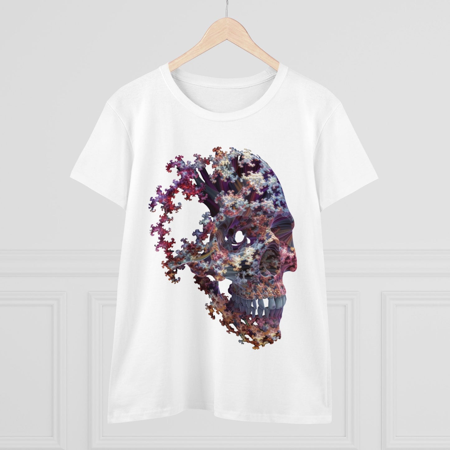 Fractal Skull - Women's Midweight Cotton Tee