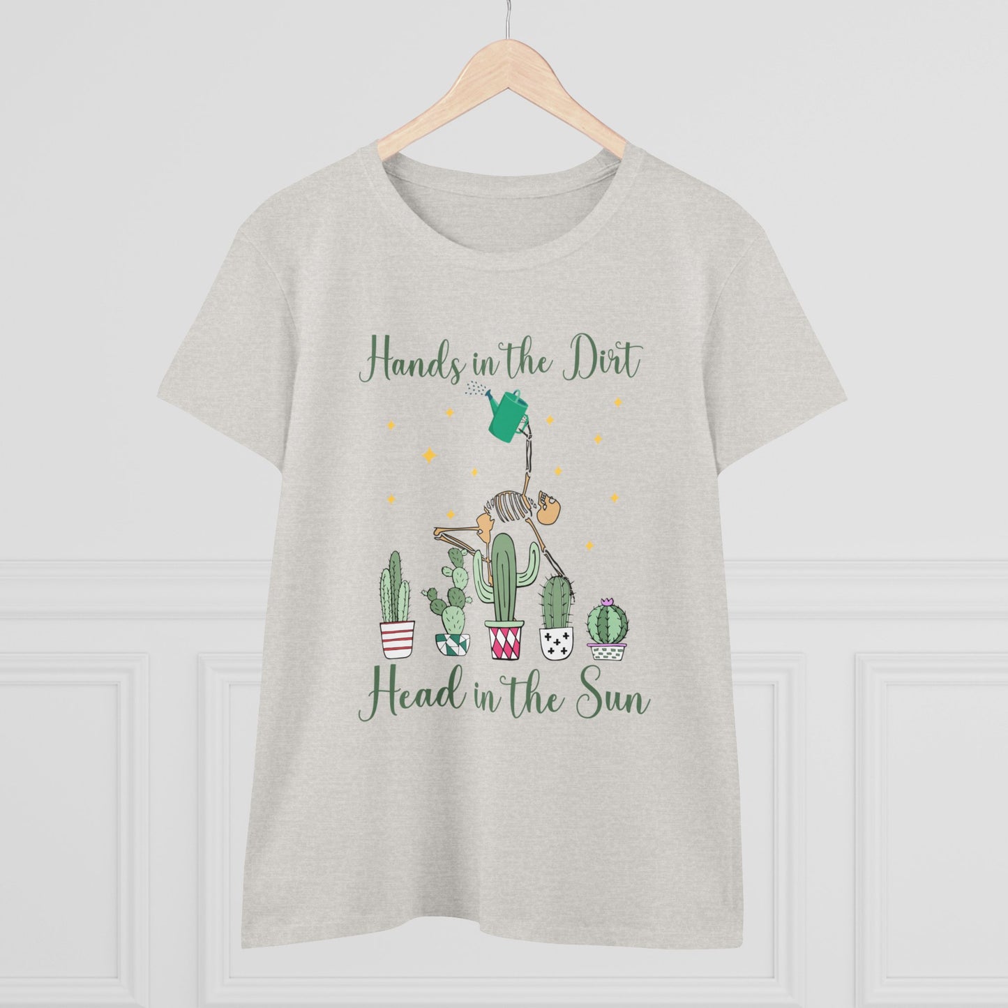 Hands in the Dirty, Head to the Sun - Gardening - Women's Midweight Cotton Tee