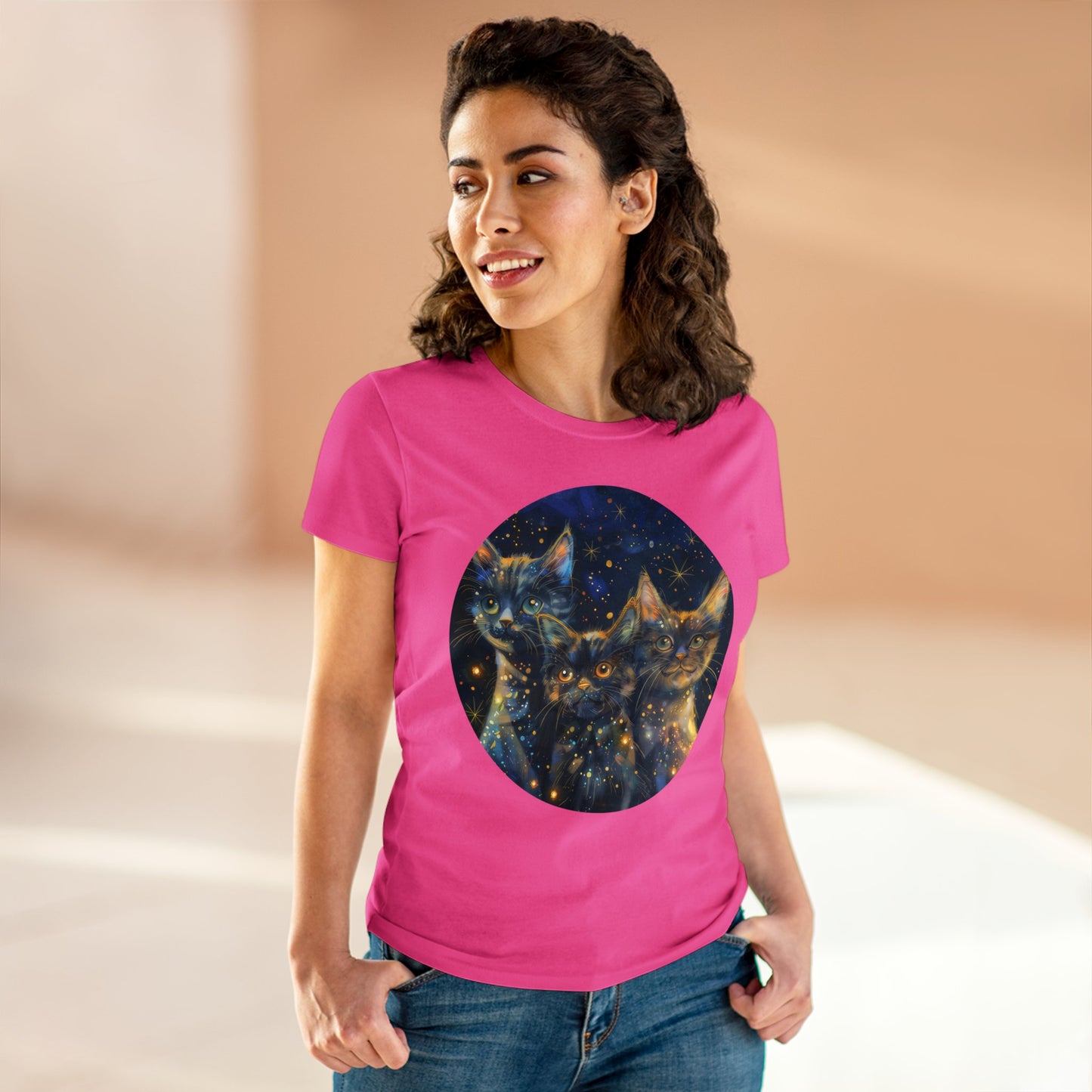 Sparkle Kitty - Women's Midweight Cotton Tee