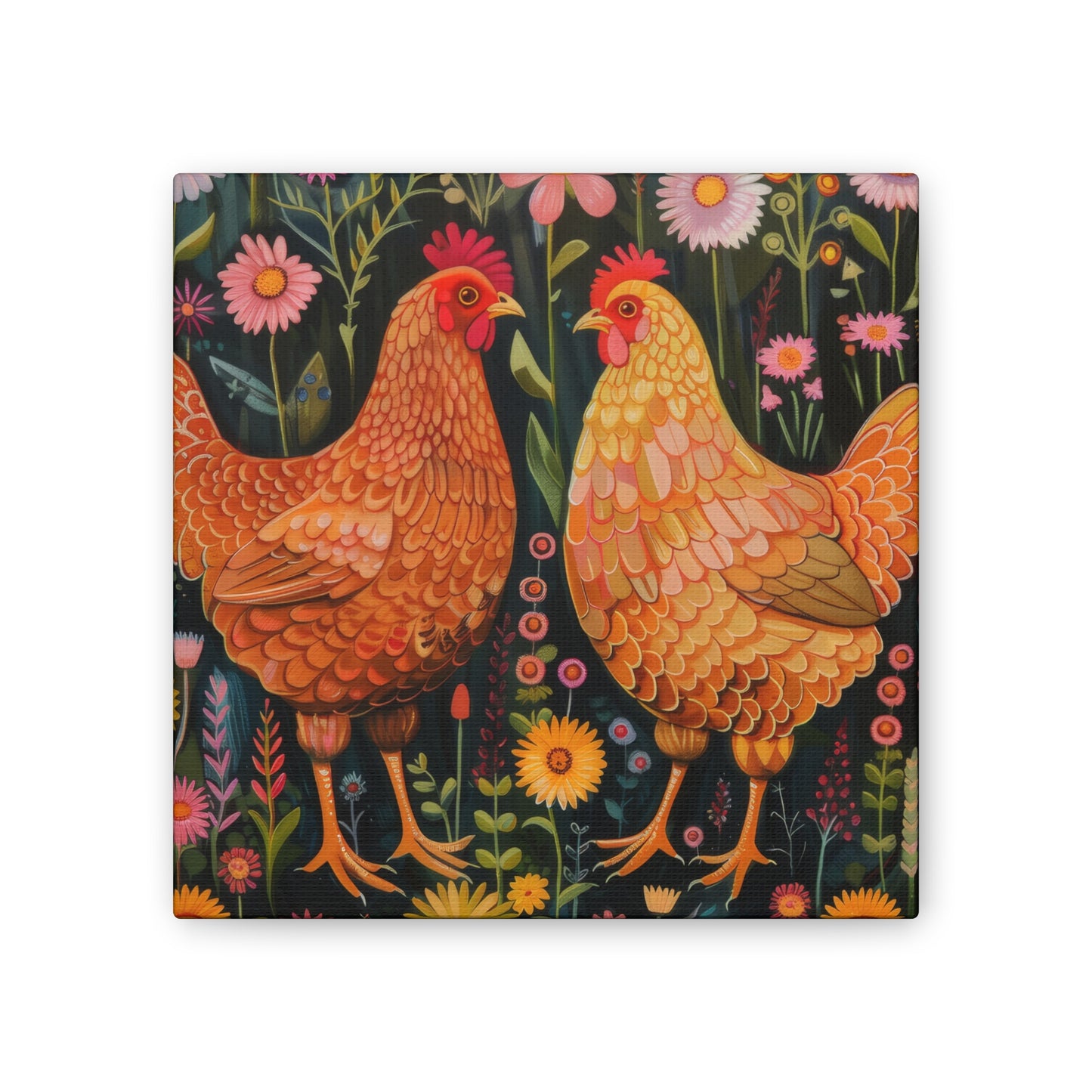 Chickens - Canvas Stretched, 0.75" - Canvas Stretched, 0.75"