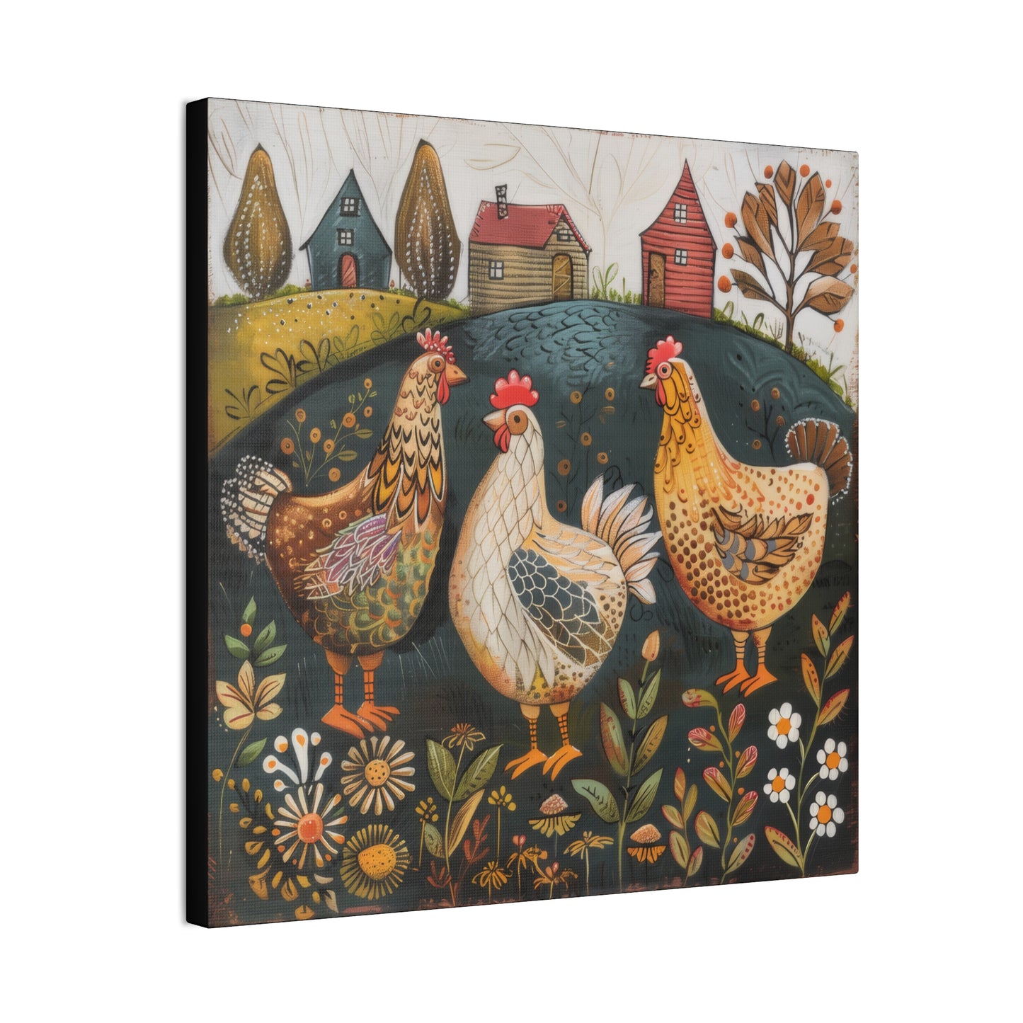 Chickens - Canvas Stretched, 0.75" - Canvas Stretched, 0.75"