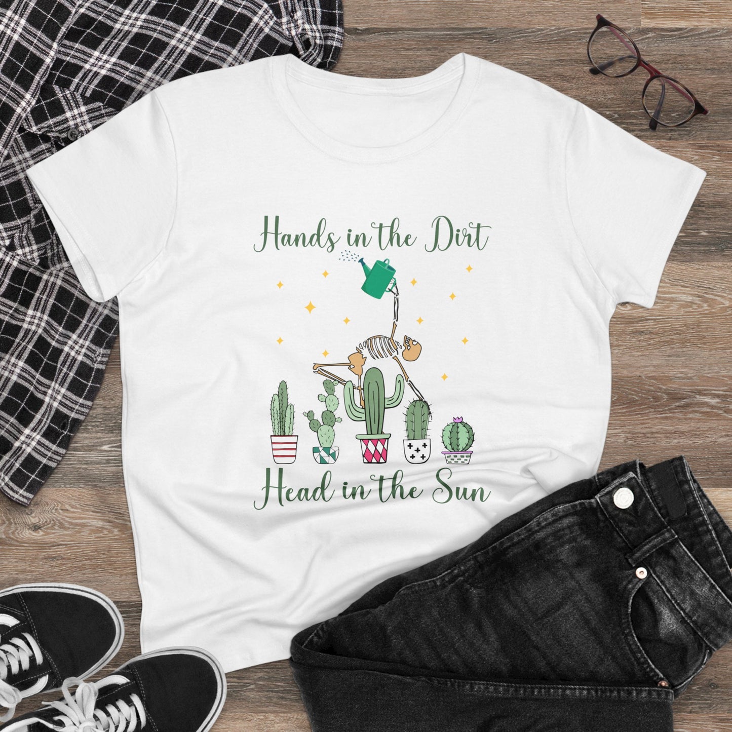 Hands in the Dirty, Head to the Sun - Gardening - Women's Midweight Cotton Tee