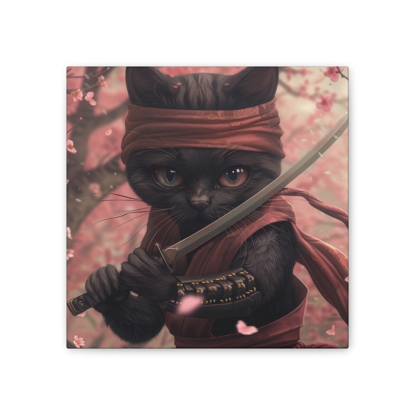 Ninja Kitty - Canvas Stretched, 0.75"