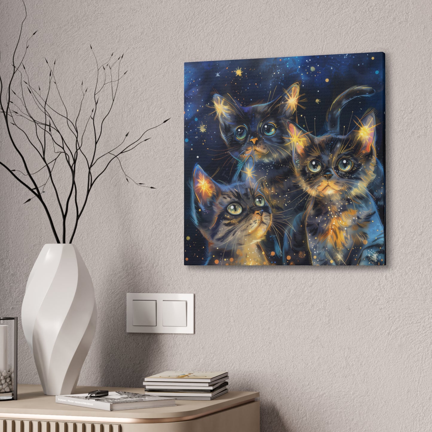 Sparkly Kitties - Canvas Stretched, 0.75"