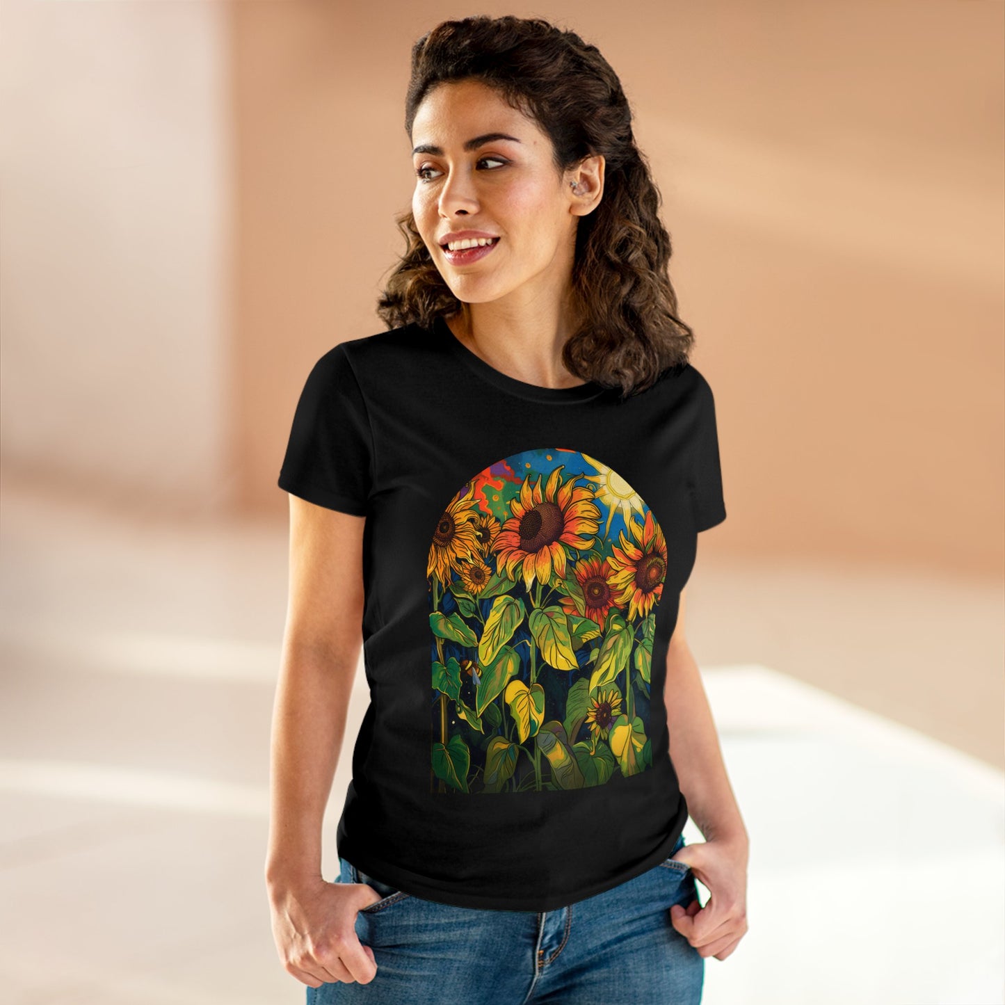 Sunflowers - Women's Midweight Cotton Tee