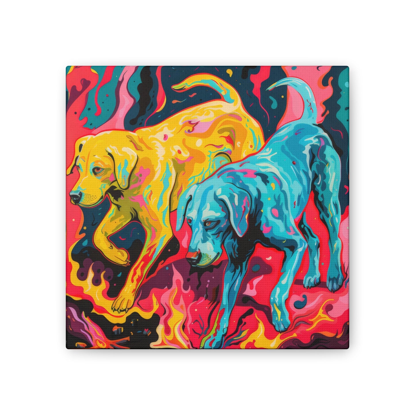 Trippy Dogs - Canvas Stretched, 0.75"