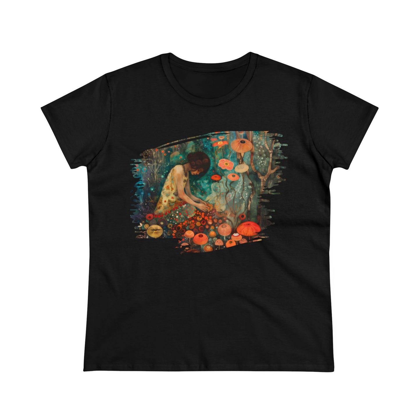 Mushroom Girl - Women's Midweight Cotton Tee