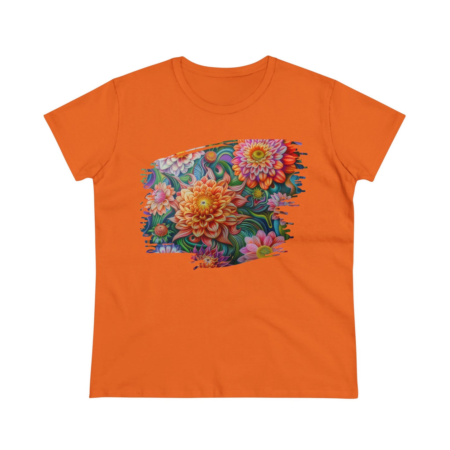 Pastel Flowers - Women's Midweight Cotton Tee