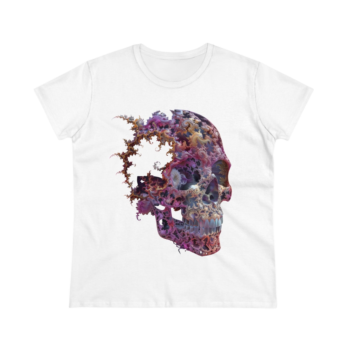 Fractal Skull - Women's Midweight Cotton Tee