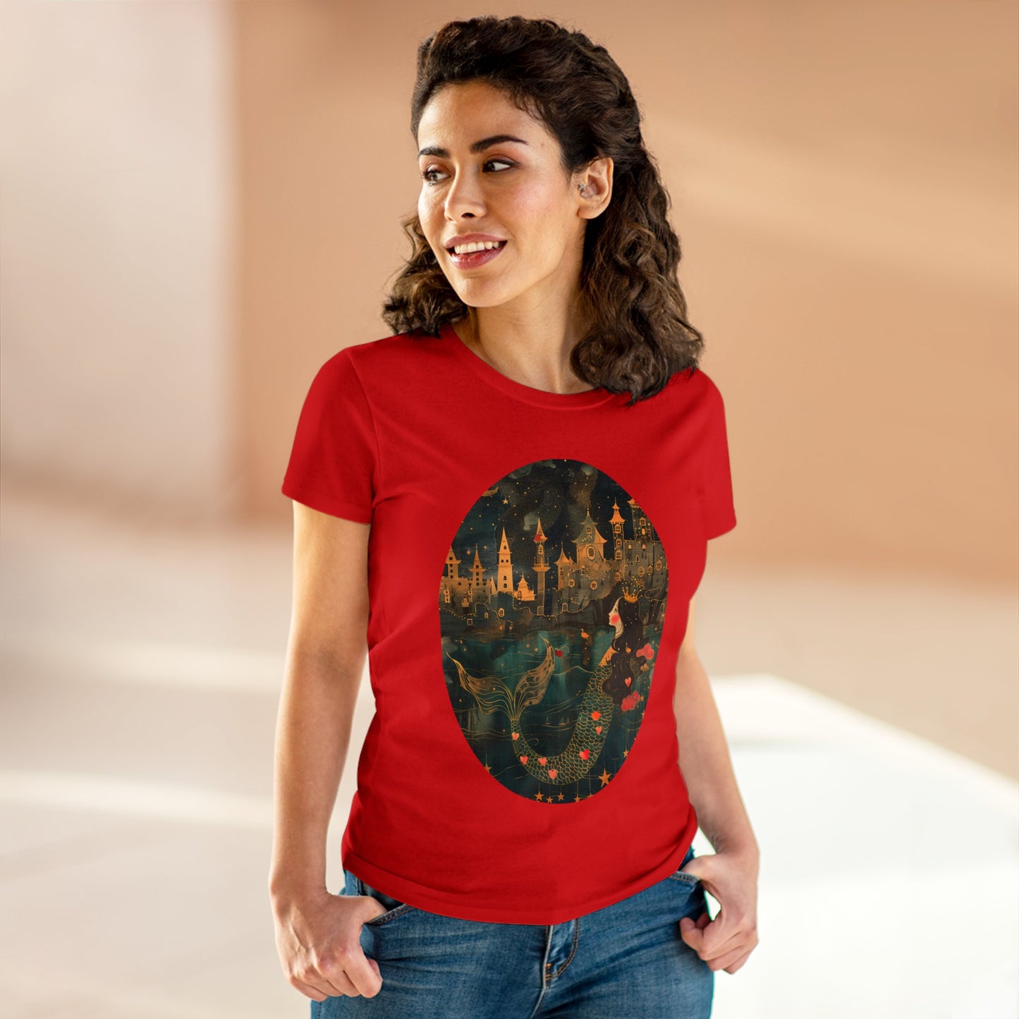 Mermaid - Fantasy - Women's Midweight Cotton Tee