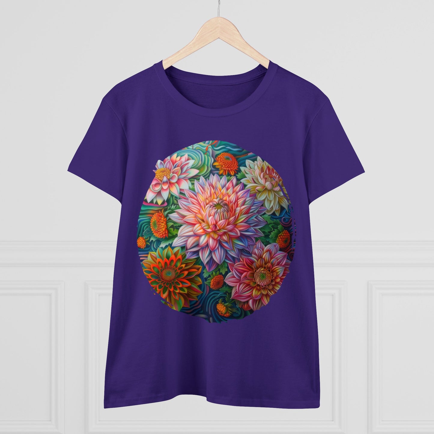 Pastel Flowers - Women's Midweight Cotton Tee