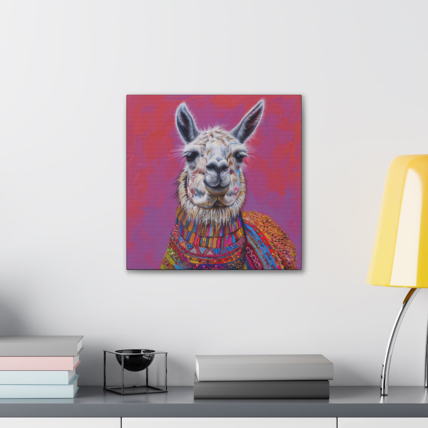 Llama - Canvas Stretched, 0.75"