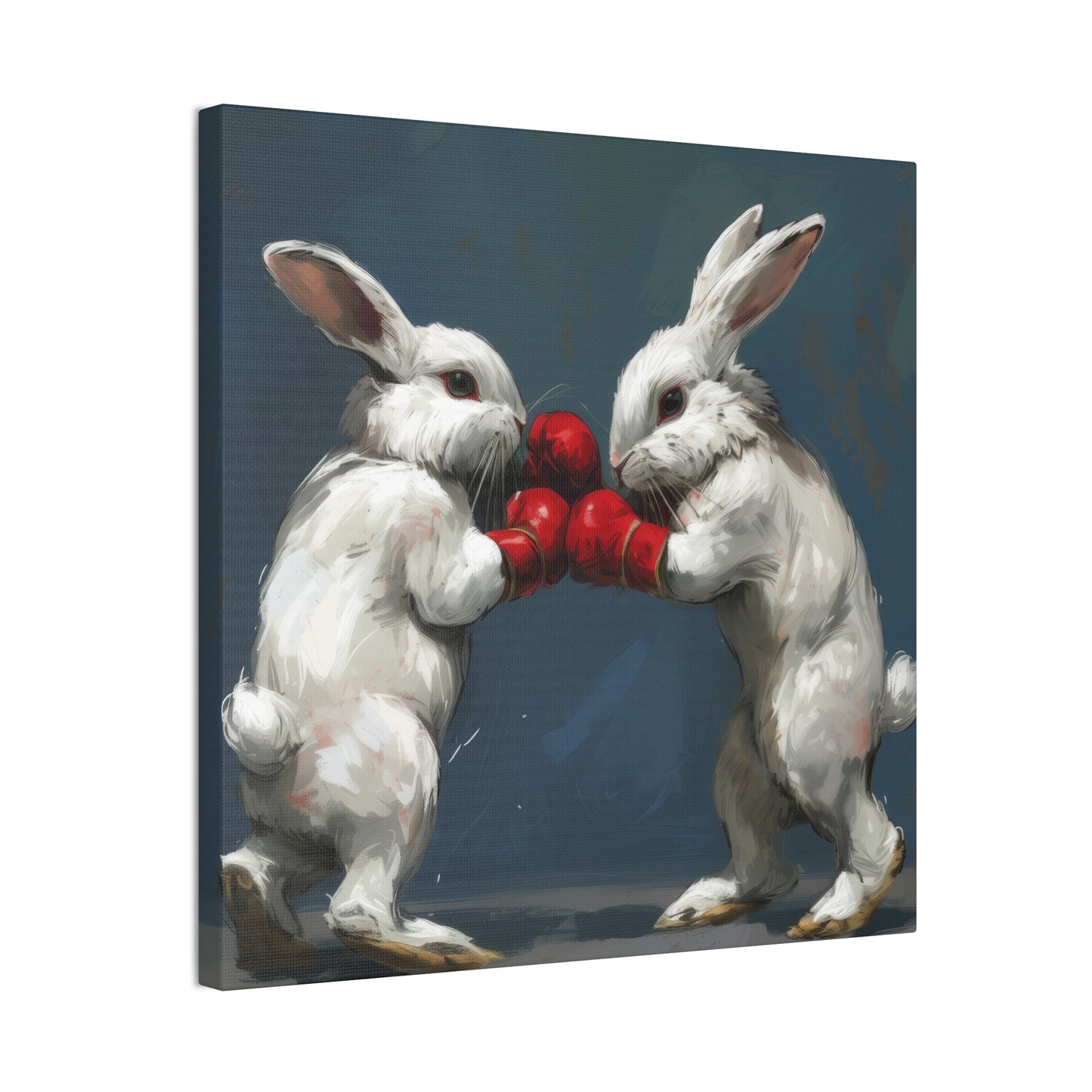 Boxing Rabbits - Canvas Stretched, 0.75"