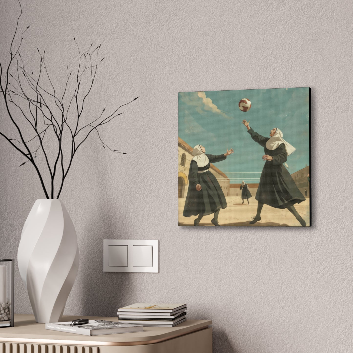 Nuns Volleyball - Canvas Stretched, 0.75"