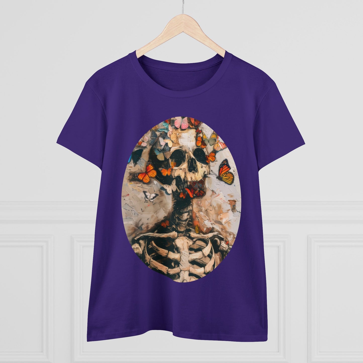 Skeleton and Butterflies - Women's Midweight Cotton Tee