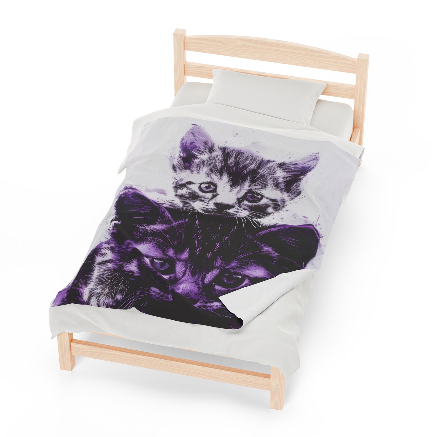 Stacked Cats - Velveteen Plush Blanket