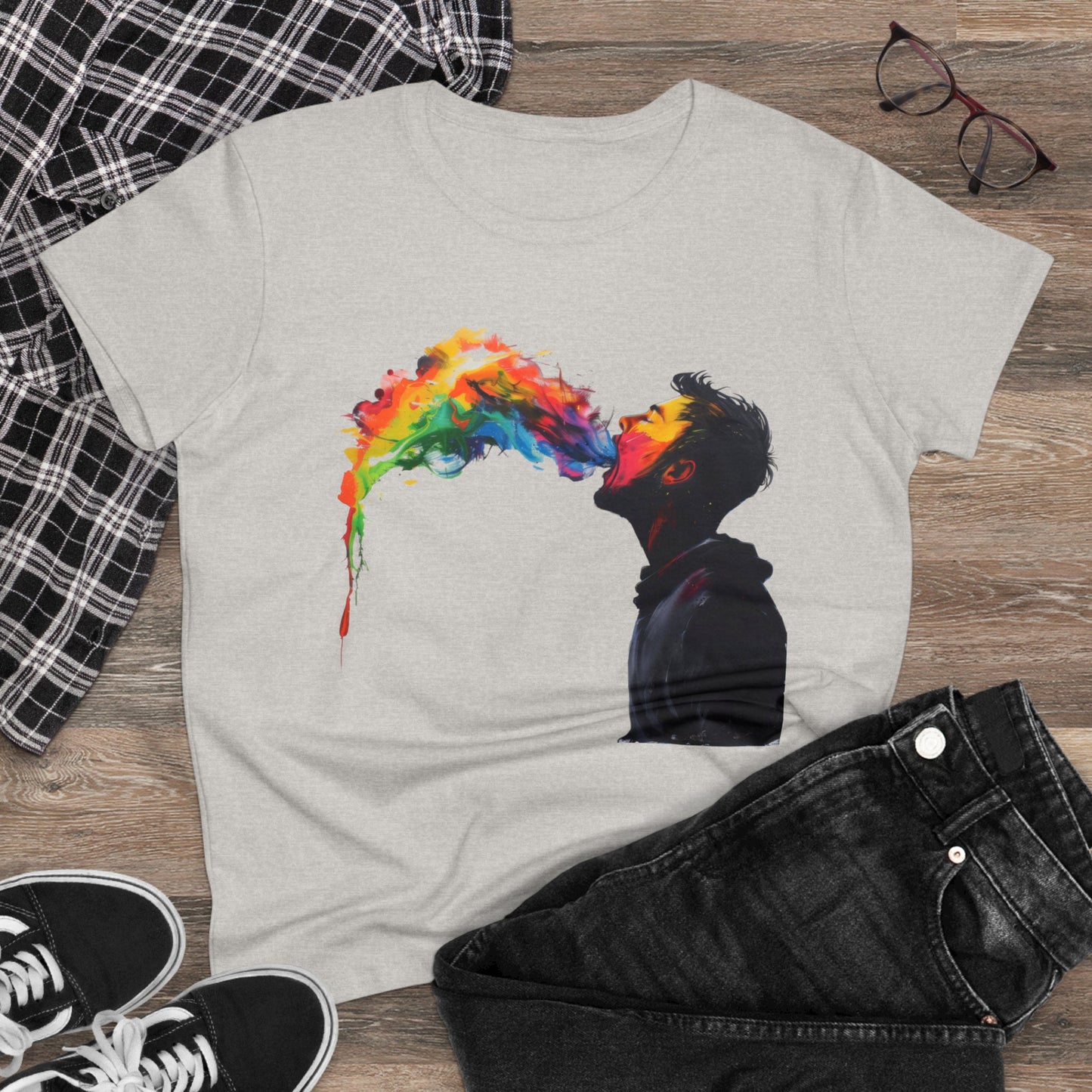 Rainbow Breath - Women's Midweight Cotton Tee