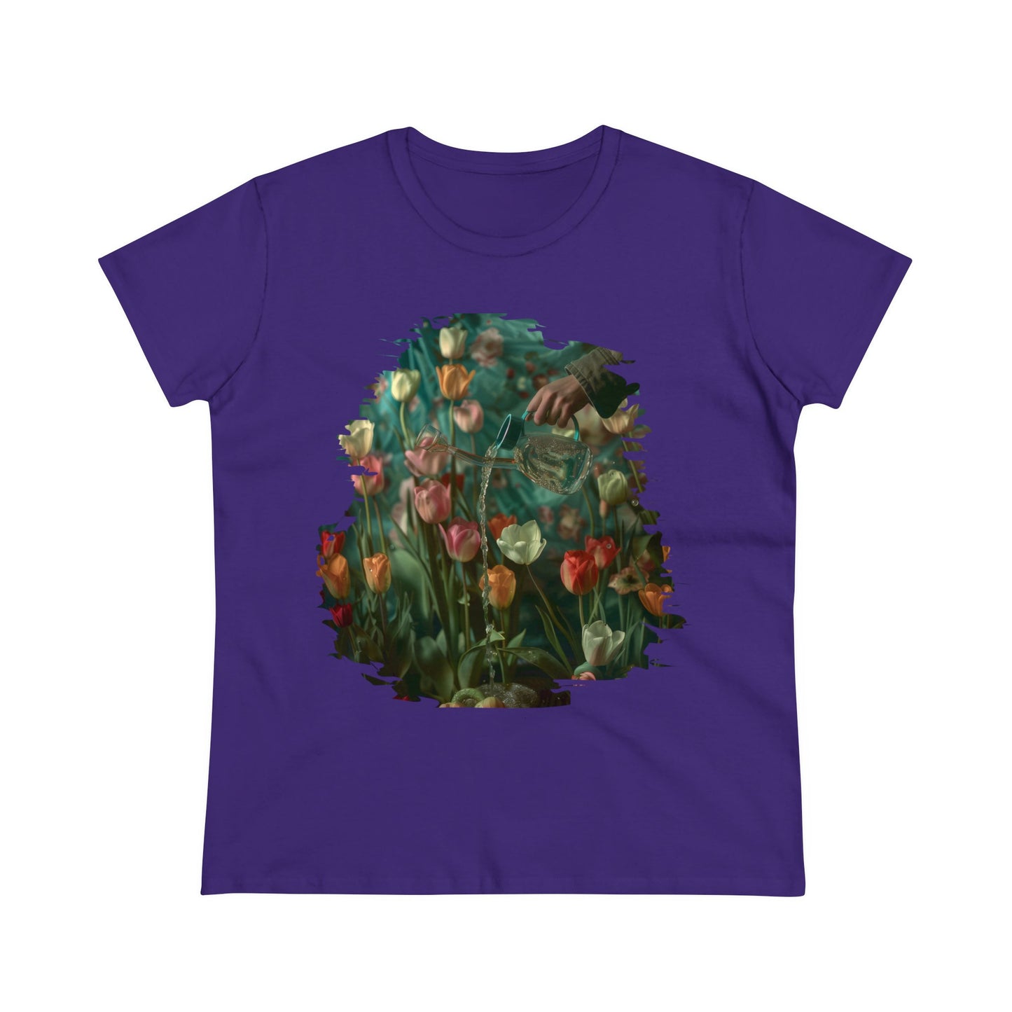 Watering Tulips - Women's Midweight Cotton Tee