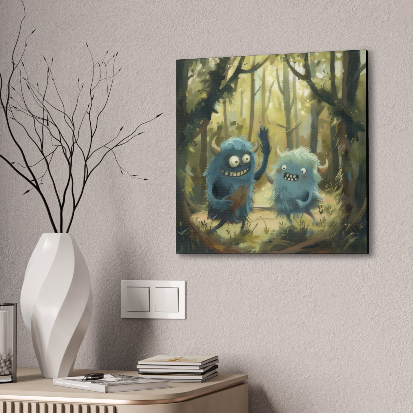 Happy Monsters - Canvas Stretched, 0.75"