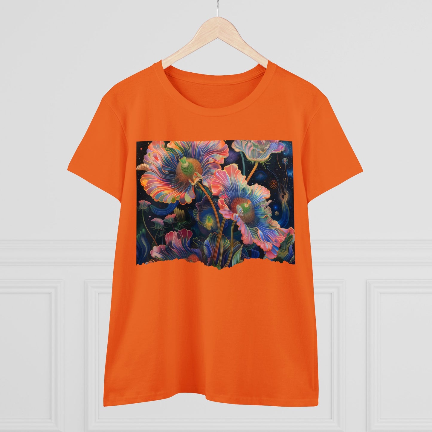 Pastel Flowers - Women's Midweight Cotton Tee