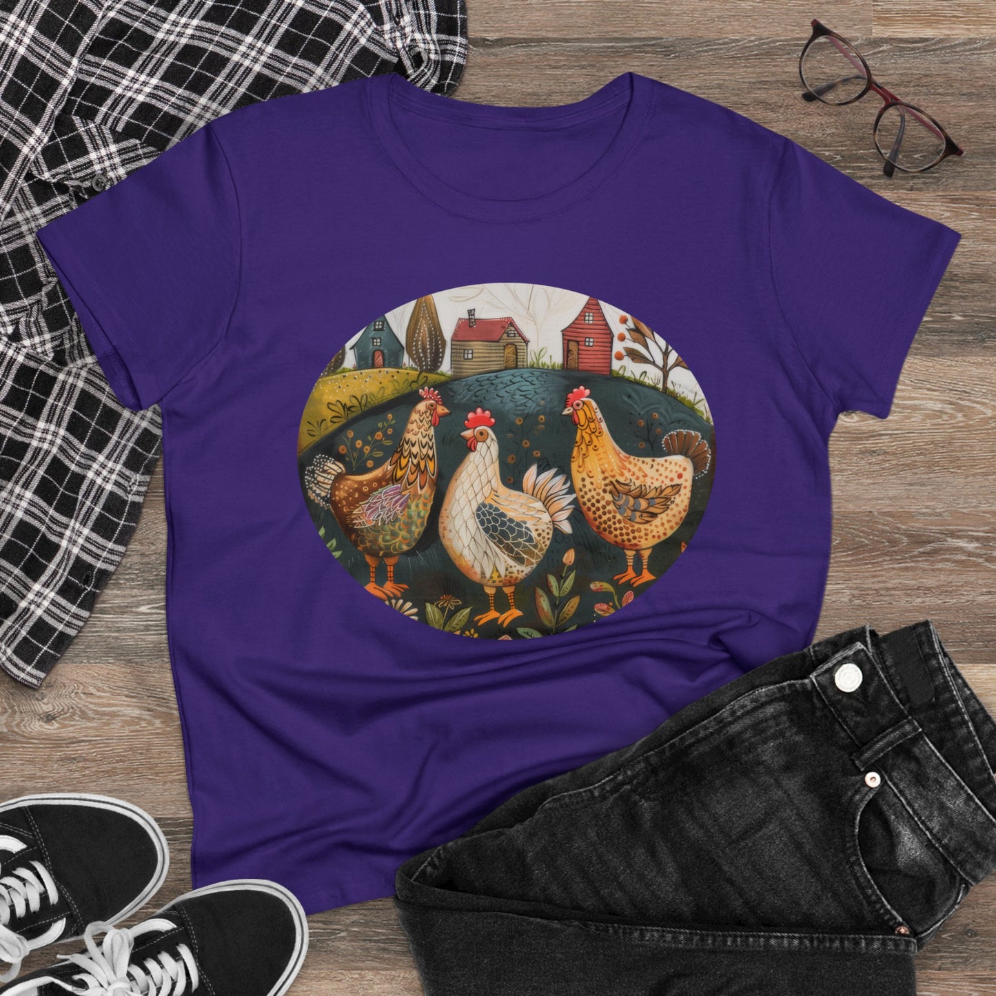 Chickens - Women's Midweight Cotton Tee