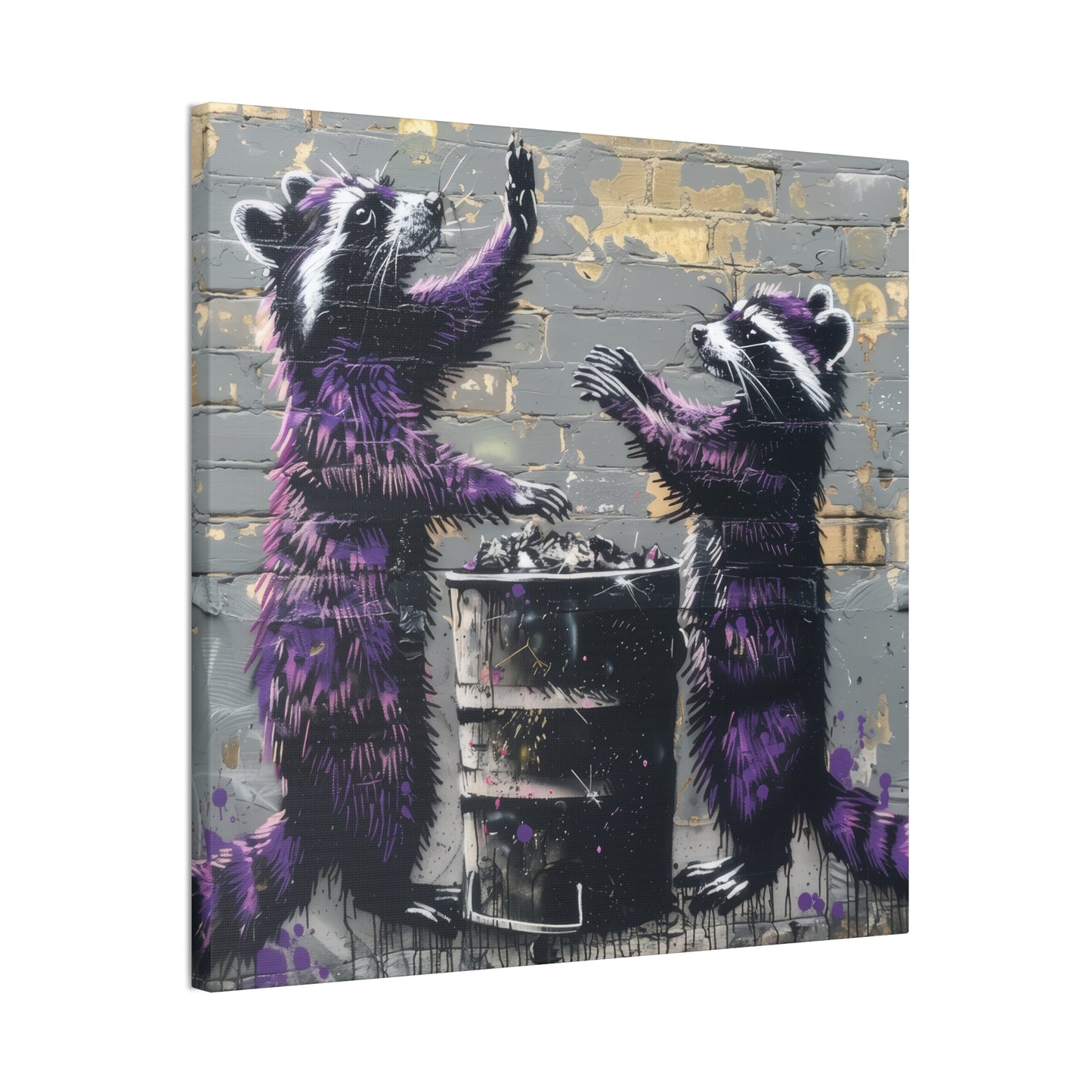 Thankful Raccoons - Canvas Stretched, 0.75"