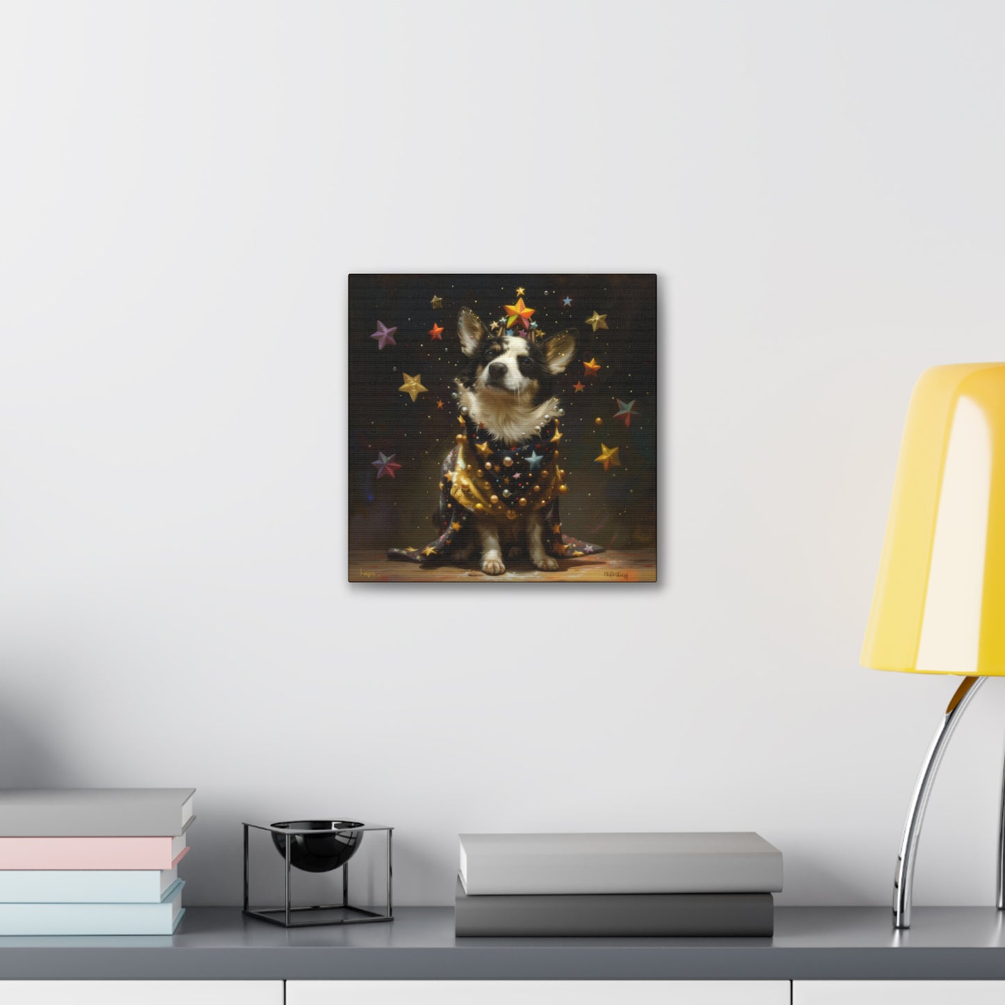 Star Dog Celebration - Canvas Stretched, 0.75"