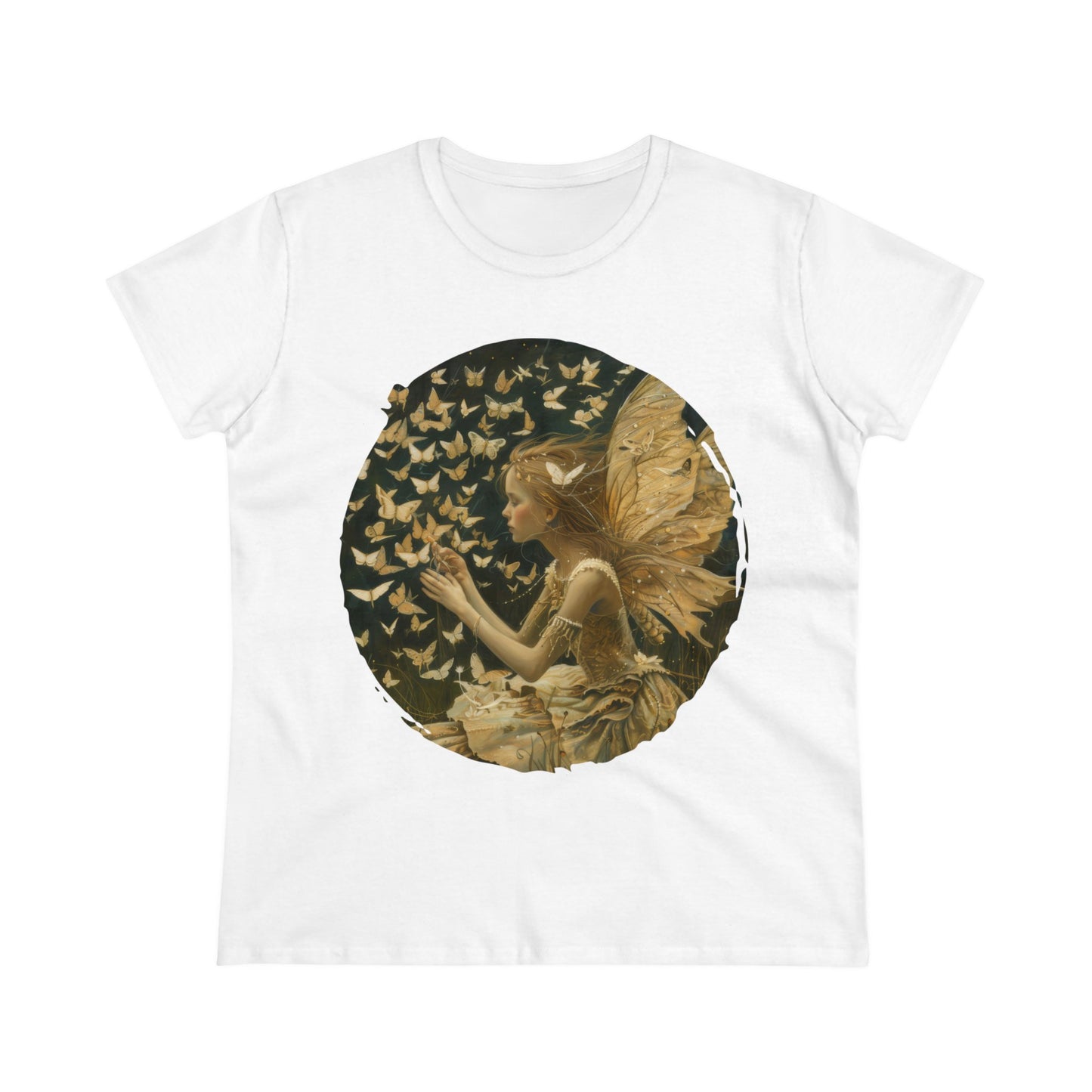 Fairy and Butterflies - Fantasy - Women's Midweight Cotton Tee