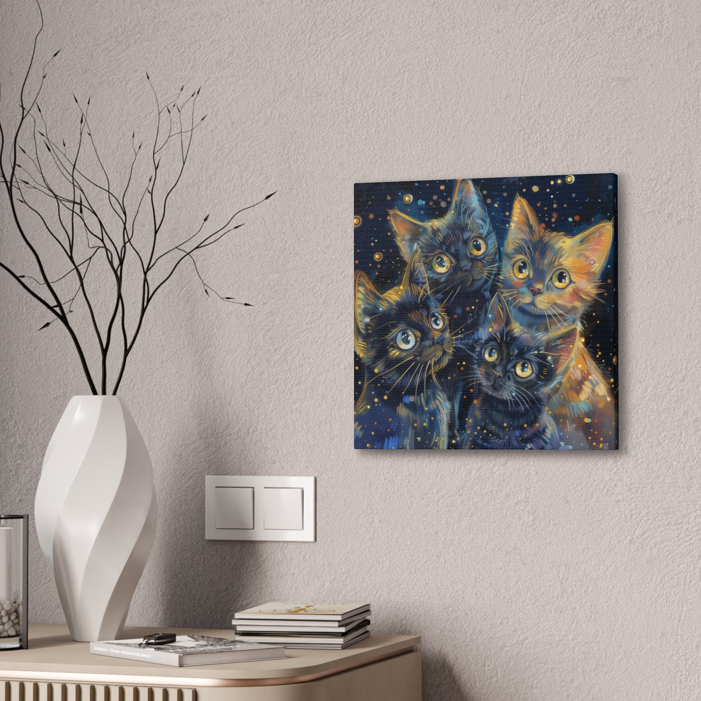 Sparkly Kitties - Canvas Stretched, 0.75"