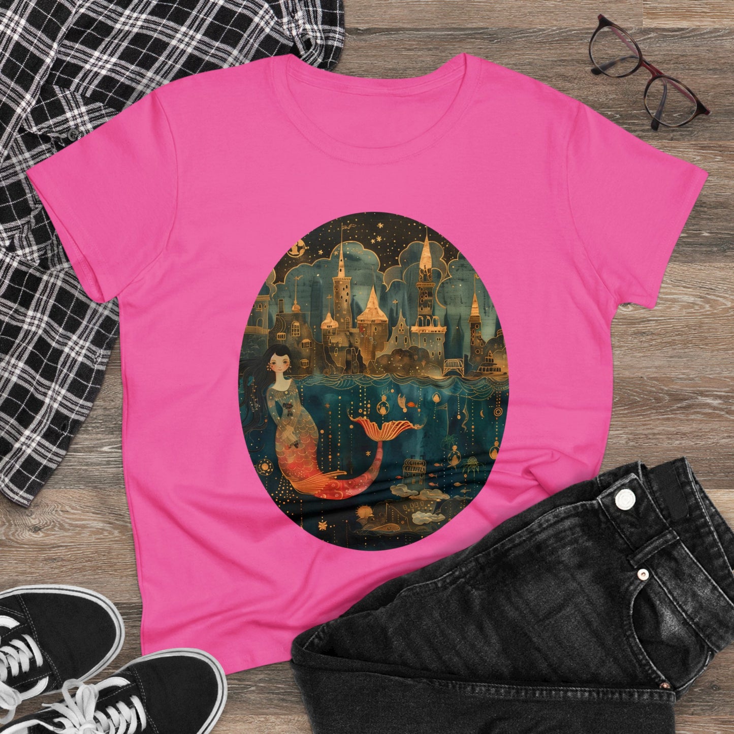 Mermaid - Fantasy - Women's Midweight Cotton Tee